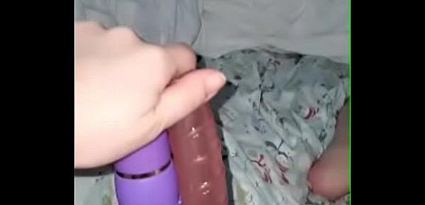  Wife fucks herself with her friends 2 dildos